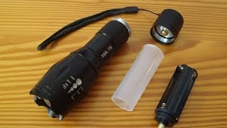 Unboxing LED Flashlight Torch Linterna UltraFire E17 CREE XMLT6 2000Lumens Aliexpress [upl. by Haridan]