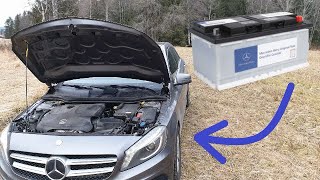 Mercedes w176 A180 Battery Replacement  how to  DIY [upl. by Cargian]