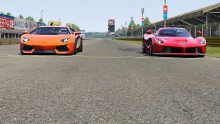 Lamborghini Aventador LP7004 vs Ferrari LaFerrari at Monza Full Course [upl. by Eldredge]