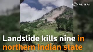 Landslide kills nine in northern India [upl. by Potts]