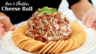 Ham and Cheddar Cheese Ball  Classic Cheese Ball Recipe [upl. by Roger]