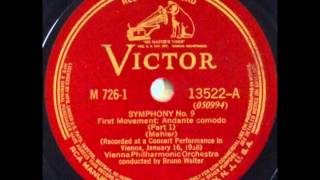 Gustav Mahler Symphony No9 1st movement Bruno Walter with Vienna Philharmonic Orchestra in 1938 [upl. by Adonis]