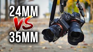 24mm VS 35mm Lenses for Travel Landscape amp Street Photography [upl. by Eisserc]