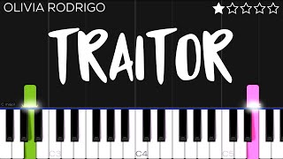 Olivia Rodrigo  traitor  EASY Piano Tutorial [upl. by Ahsikrats]