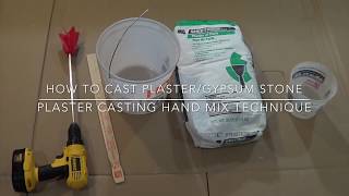 How to cast plastergypsum stone plaster casting hand mix technique [upl. by Willa]