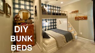 DIY BuiltIn Bunk Beds  Twin over Full [upl. by Sinegold937]