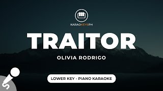 traitor  Olivia Rodrigo Lower Key  Piano Karaoke [upl. by Eniotna]