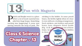 Class 6 Science Chapter 13  NCERT  Fun with Magnets [upl. by Kerman]