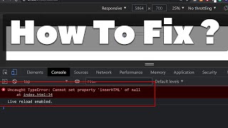 How to Fix  Uncaught TypeError Cannot set property innerHTML of null [upl. by Arerrac]