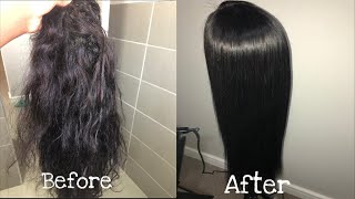 HOW TO Revive your Human hair wig with fabric softener [upl. by Akcirre932]