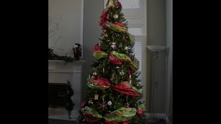 How to Decorate The Perfect Christmas Tree Using Wide Ribbon Garland [upl. by Gimble381]