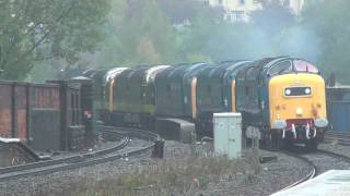 Five Deltic Convoy Passes Stalybridge 11th October 2011 [upl. by Ettezel]