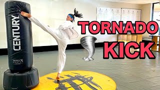 TORNADO KICK  3 EASY STEPS  TKD [upl. by Bassett]