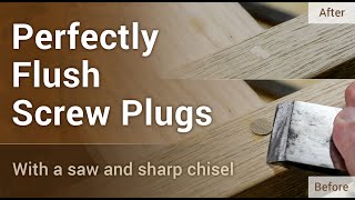 Woodworking  Perfectly Flush Screw Plugs [upl. by Sutton]