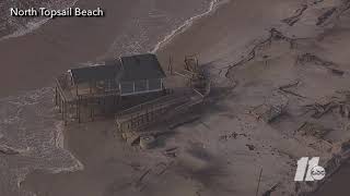 Aerial view of the damage on North Topsail Beach [upl. by Ilysa]