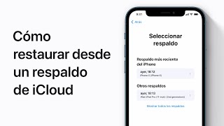 Cómo restaurar un iPhone iPad o iPod touch desde un respaldo de iCloud – Soporte técnico de Apple [upl. by Antons467]