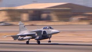 Swedish Saab JAS 39 Gripen Preflight amp Takeoff [upl. by Crissie]