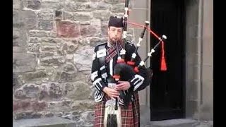 Scottish Piper Playing Bagpipes Music Stirling Scotland [upl. by Lenehc]