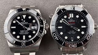 Rolex Submariner Date 126610LN vs Omega Seamaster Diver 300M The Ultimate Dive Watch Showdown [upl. by Shepperd]