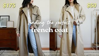 Finding my PERFECT trench coat  comparing affordable options  SPRING ESSENTIALS [upl. by Iden722]