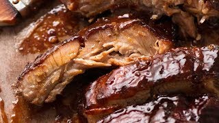 Oven Pork Ribs with sticky Barbecue Sauce [upl. by Sukcirdor]