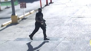 Security video shows Baton Rouge gunmans stakeout [upl. by Drahser555]