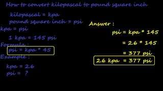 how to convert kpa to psi  pressure converter [upl. by Mis]