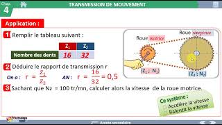 TRANSMISSION DE MOUVEMENT Pignons et chaînes 26 [upl. by Aryad]