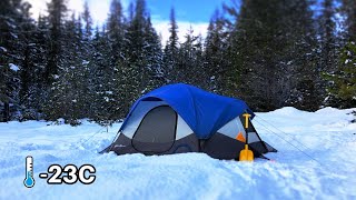 23C Extreme Winter Camping In A Heated Tent [upl. by Padegs]