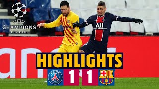 HIGHLIGHTS  PSG 11 Barça  Round of 16 of the Champions League [upl. by Aveer]