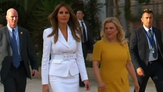 Melania Trump and Sara Netanyahu Visit Hospital [upl. by Nnednarb]