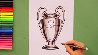 How to draw UEFA Champions League Trophy [upl. by Gunzburg]