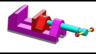 SolidWorks Tutorial Bench Vice Part Drawing and Assembly [upl. by Pathe383]