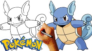 How to Draw Wartortle Pokemon Step by Step Drawing Lesson [upl. by Eelidnarb]