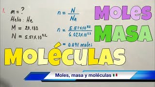 Cálculo de Moles Gramos y Moléculas muy fácil [upl. by Eulau]