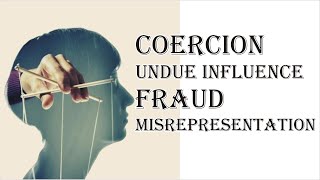 Coercion Undue Influence Fraud Misrepresentation  Indian Contract Act 1872  Law Guru [upl. by Malti145]