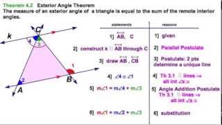 41 Proving Triangle Exterior Angle Theorem [upl. by Hayyifas]