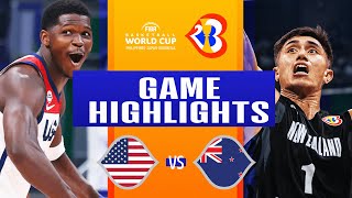 USA vs NEW ZEALAND  FIBAWC  August 26 2023 [upl. by Annoed]