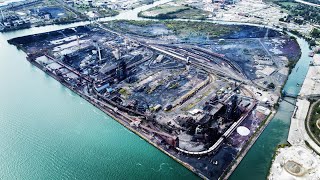 Environments Zug Island Drone Footage River Rouge Michigan [upl. by Lynd]