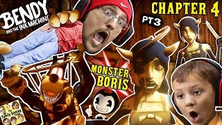 BORIS the MONSTER WOLF amp Two Alice Angels Bendy amp the Ink Machine BOSS Fight FGTEEV Chapter 4 3 [upl. by Thagard]