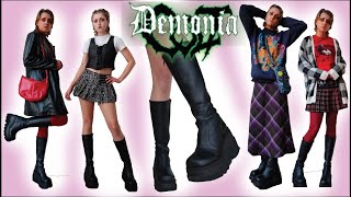 DEMONIA BOOTS UNBOXING AND OUTFITS 🖤  SHAKER100 PLATFORMS  HANNAH VALENTINE [upl. by Nylarahs]