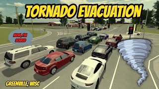 Greenville Wisc Roblox l Tornado Evacuation Rp CRAZY TRAFFIC [upl. by Ontina]