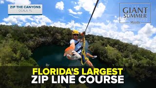 Floridas largest zip line course Zip the Canyons  Giant Summer Adventure [upl. by Annayk119]