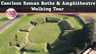 CAERLEON ROMAN BATHS amp AMPHITHEATRE WALES  Walking Tour  Pinned on Places [upl. by Eerahs]