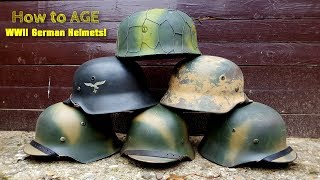 WW2 German Helmet  HOW to AGE Camouflage and Aging  HOW to add chicken wire on your Helmet [upl. by Halyahs]