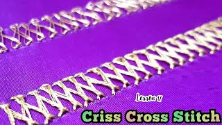 Aari Work Tutorial 17  Criss Cross Stitch [upl. by Yecaj]