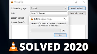 Extension Not Responding in VLC Player  Solved 🔥👌  Direct Subtitle Download [upl. by Niwhsa]