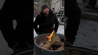 Winter Camping PERFECTION with a Lake Fire Pit [upl. by Justine]