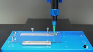 Dispensing tests preeflow ecoPEN and electrically conductive materials from ROARTIS [upl. by Ahsiened]