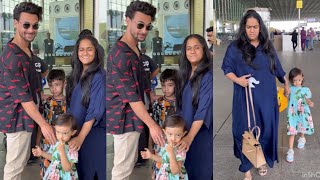 Salman Khan Sister Arpita Khan amp Husband Ayush Sharma with Kids Spotted at Airport [upl. by Tiertza441]